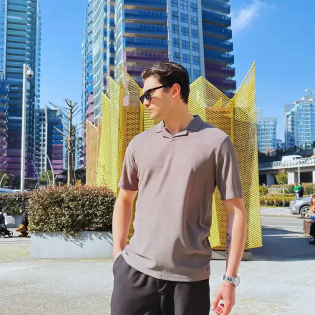 Füme - Apache Polo Yaka Fitilli T-shirt - QA-013